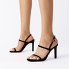 image:imageDREAM PAIRS Womens Slingback Heels High Stilettos Open Square Toe Ankle Strap Pumps Sexy Comfort Strappy Dress Shoes Wedding Bridal Heeled SandalsBlacknubuck