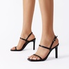 image:imageDREAM PAIRS Womens Slingback Heels High Stilettos Open Square Toe Ankle Strap Pumps Sexy Comfort Strappy Dress Shoes Wedding Bridal Heeled SandalsBlackpu