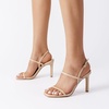 image:imageDREAM PAIRS Womens Slingback Heels High Stilettos Open Square Toe Ankle Strap Pumps Sexy Comfort Strappy Dress Shoes Wedding Bridal Heeled SandalsNudepu