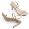 image:imageDREAM PAIRS Womens Slingback Heels High Stilettos Open Square Toe Ankle Strap Pumps Sexy Comfort Strappy Dress Shoes Wedding Bridal Heeled SandalsNudepu