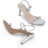 image:imageDREAM PAIRS Womens Slingback Heels High Stilettos Open Square Toe Ankle Strap Pumps Sexy Comfort Strappy Dress Shoes Wedding Bridal Heeled SandalsSilverpat