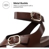 image:imageDREAM PAIRS Womens Strappy Sandals Flat Thong Comfortable Footbed Platform Summer Fashion Vocation ShoesBrown