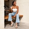 image:imageDREAM PAIRS Womens Strappy Sandals Flat Thong Comfortable Footbed Platform Summer Fashion Vocation ShoesWhite
