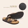 image:imageDREAM PAIRS Womens Thong Slide Sandals with Cork Footbed Open Toe Adjustable Slip On Slippers Comfort Flat Sandals for SummerDark Brown
