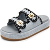 image:imageDREAM PAIRS Platform Sandals Women Raffia Espadrilles Summer Comfortable Wedge Sandals Beach Vacation Adjustable Buckle Cute Slide SandalsBlue