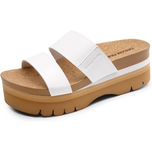 image:imageDREAM PAIRS Womens Platform Slides Sandals Comfortable Arch Support Two Strap Slip On Fashion Beach Wedge SandalsWhite