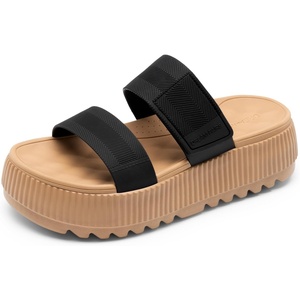image:imageDREAM PAIRS Womens Platform Slip on Adjustable Sandals Lightweight Comfortable NonSlip Vacation Beach Chunky Open Toe Wedges for Summer Waterproof Shoes 2026Black