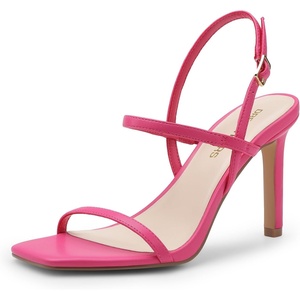 image:imageDREAM PAIRS Womens Slingback Heels High Stilettos Open Square Toe Ankle Strap Pumps Sexy Comfort Strappy Dress Shoes Wedding Bridal Heeled SandalsHot Pinkpu