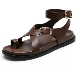 image:imageDREAM PAIRS Womens Strappy Sandals Flat Thong Comfortable Footbed Platform Summer Fashion Vocation ShoesBrown