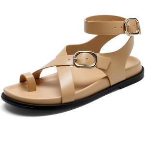 image:imageDREAM PAIRS Womens Strappy Sandals Flat Thong Comfortable Footbed Platform Summer Fashion Vocation ShoesNude