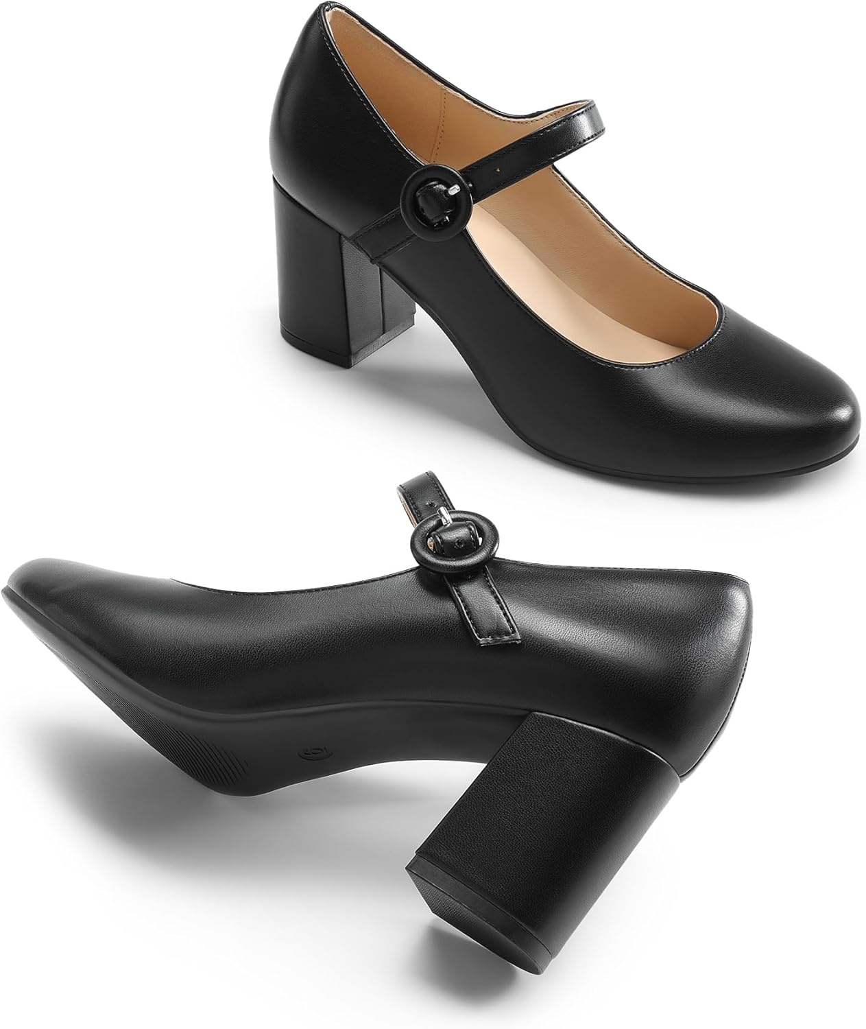 image:imageDREAM PAIRS Womens Mary Jane Shoes Chunky Heel 276 Inch  Round Toe Vintage Office Work Pumps  Comfortable Low Block Heels Dress Shoes for WomenBlack