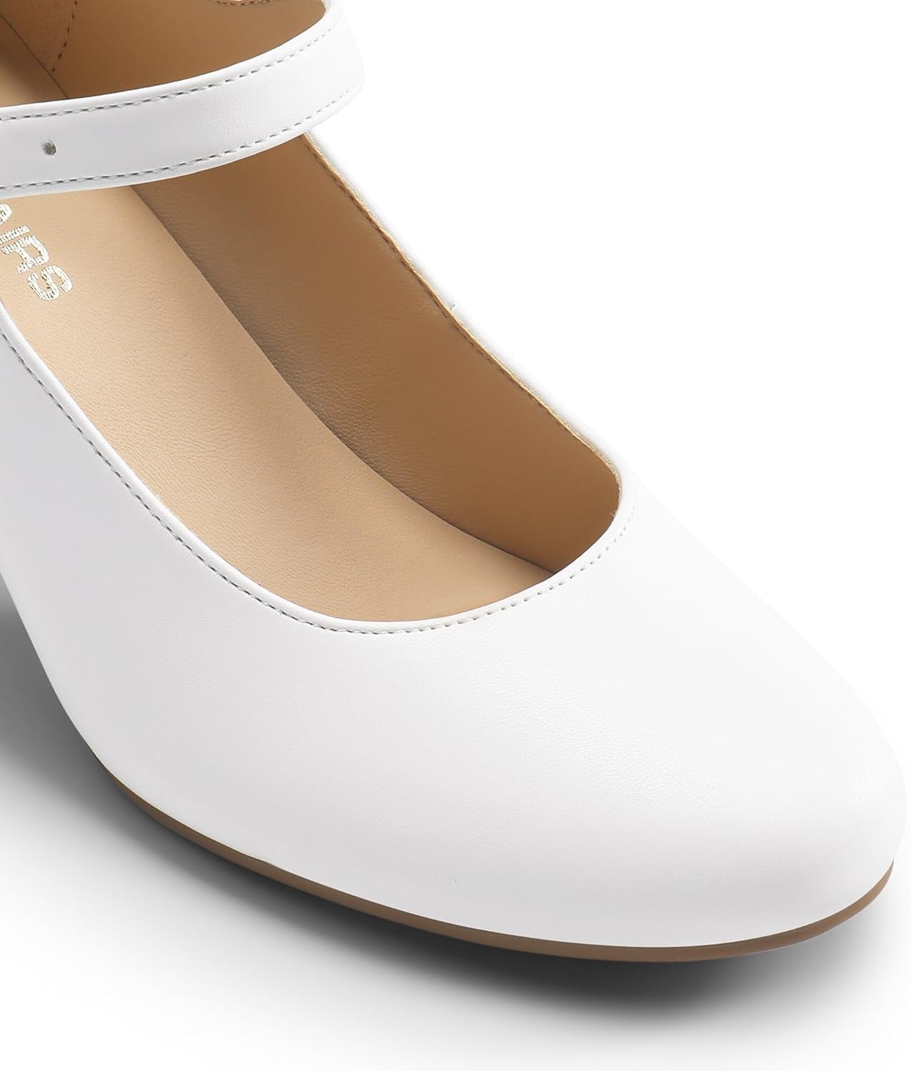 image:imageDREAM PAIRS Womens Mary Jane Shoes Chunky Heel 276 Inch  Round Toe Vintage Office Work Pumps  Comfortable Low Block Heels Dress Shoes for WomenWhite