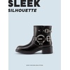 image:imageDREAM PAIRS Womens Ankle Boots Fashion Buckles Square Toe Motorcycle Riding Biker Boots Low Chunky Heel Fall Booties Shoes