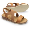 image:imageDREAM PAIRS Womens Ankle Strap Low Wedge SandalsCamel