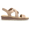 image:imageDREAM PAIRS Womens Ankle Strap Low Wedge SandalsNude