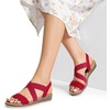 image:imageDREAM PAIRS Womens Ankle Strap Low Wedge SandalsRed
