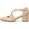 image:imageDREAM PAIRS Womens Chunky Heels Dress Pumps Closed Pointed Toe Comfort Cross Strap Block Heel Shoes for Party Dance WeddingNudepu