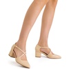 image:imageDREAM PAIRS Womens Chunky Heels Dress Pumps Closed Pointed Toe Comfort Cross Strap Block Heel Shoes for Party Dance WeddingNudepu