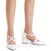 image:imageDREAM PAIRS Womens Chunky Heels Dress Pumps Closed Pointed Toe Comfort Cross Strap Block Heel Shoes for Party Dance WeddingWhitepu