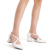 image:imageDREAM PAIRS Womens Chunky Heels Dress Pumps Closed Pointed Toe Comfort Cross Strap Block Heel Shoes for Party Dance WeddingWhitepu