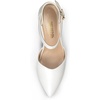 image:imageDREAM PAIRS Womens Chunky High Heels Dress Pumps Closed Pointed Toe Block Ankle Strap Shoes for Wedding PartyWhitepu
