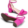 image:imageDREAM PAIRS Womens Chunky Low Heels Open Round Toe Ankle Strap Block Heels Party Dress Wedding SandalsHot Pink