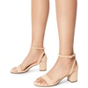 image:imageDREAM PAIRS Womens Chunky Low Heels Open Round Toe Ankle Strap Block Heels Party Dress Wedding SandalsNude