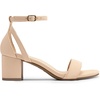 image:imageDREAM PAIRS Womens Chunky Low Heels Open Round Toe Ankle Strap Block Heels Party Dress Wedding SandalsNude