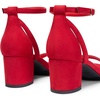 image:imageDREAM PAIRS Womens Chunky Low Heels Open Round Toe Ankle Strap Block Heels Party Dress Wedding SandalsRed