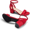 image:imageDREAM PAIRS Womens Chunky Low Heels Open Round Toe Ankle Strap Block Heels Party Dress Wedding SandalsRed