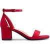 image:imageDREAM PAIRS Womens Chunky Low Heels Open Round Toe Ankle Strap Block Heels Party Dress Wedding SandalsRed