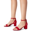 image:imageDREAM PAIRS Womens Chunky Low Heels Open Round Toe Ankle Strap Block Heels Party Dress Wedding SandalsRed