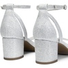 image:imageDREAM PAIRS Womens Chunky Low Heels Open Round Toe Ankle Strap Block Heels Party Dress Wedding SandalsSilverglitter