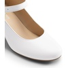 image:imageDREAM PAIRS Womens Mary Jane Shoes Chunky Heel 276 Inch  Round Toe Vintage Office Work Pumps  Comfortable Low Block Heels Dress Shoes for WomenWhite