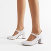 image:imageDREAM PAIRS Womens Mary Jane Shoes Chunky Heel 276 Inch  Round Toe Vintage Office Work Pumps  Comfortable Low Block Heels Dress Shoes for WomenWhite