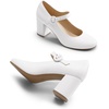 image:imageDREAM PAIRS Womens Mary Jane Shoes Chunky Heel 276 Inch  Round Toe Vintage Office Work Pumps  Comfortable Low Block Heels Dress Shoes for WomenWhite
