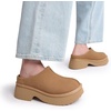 image:imageDREAM PAIRS Womens Platform Mules Faux Suede Slip on Memory Foam NonSlip Lightweight Closed Toe Clogs Slippers ShoesChestnut
