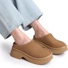 image:imageDREAM PAIRS Womens Platform Mules Faux Suede Slip on Memory Foam NonSlip Lightweight Closed Toe Clogs Slippers ShoesChestnut