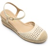 image:imageDREAM PAIRS Womens Wedge Sandals Closed Toe Espadrilles Platform Wedge Heels with Adjustable Ankle Straps and Comfortable Cushion InsolesBeige