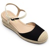image:imageDREAM PAIRS Womens Wedge Sandals Closed Toe Espadrilles Platform Wedge Heels with Adjustable Ankle Straps and Comfortable Cushion InsolesBlack