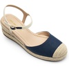 image:imageDREAM PAIRS Womens Wedge Sandals Closed Toe Espadrilles Platform Wedge Heels with Adjustable Ankle Straps and Comfortable Cushion InsolesNavy