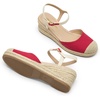 image:imageDREAM PAIRS Womens Wedge Sandals Closed Toe Espadrilles Platform Wedge Heels with Adjustable Ankle Straps and Comfortable Cushion InsolesRed