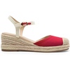 image:imageDREAM PAIRS Womens Wedge Sandals Closed Toe Espadrilles Platform Wedge Heels with Adjustable Ankle Straps and Comfortable Cushion InsolesRed