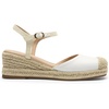 image:imageDREAM PAIRS Womens Wedge Sandals Closed Toe Espadrilles Platform Wedge Heels with Adjustable Ankle Straps and Comfortable Cushion InsolesWhite