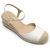 image:imageDREAM PAIRS Womens Wedge Sandals Closed Toe Espadrilles Platform Wedge Heels with Adjustable Ankle Straps and Comfortable Cushion InsolesWhite