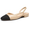 image:imageDREAM PAIRS Slingback Ballet Flats for Women Square Cap Toe Low Heel Dress Shoes Comfortable Work Flats for Office Party Wedding Business Casual
