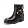 image:imageDREAM PAIRS Womens Ankle Boots Fashion Buckles Square Toe Motorcycle Riding Biker Boots Low Chunky Heel Fall Booties Shoes