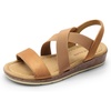 image:imageDREAM PAIRS Womens Ankle Strap Low Wedge SandalsCamel