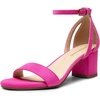 image:imageDREAM PAIRS Womens Chunky Low Heels Open Round Toe Ankle Strap Block Heels Party Dress Wedding SandalsHot Pink