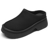 image:imageDREAM PAIRS Womens Platform Mules Faux Suede Slip on Memory Foam NonSlip Lightweight Closed Toe Clogs Slippers ShoesBlack